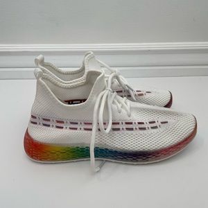 NWOT - Wanted Women's Streak Rainbow Embroidered Sneakers - US 7.5
